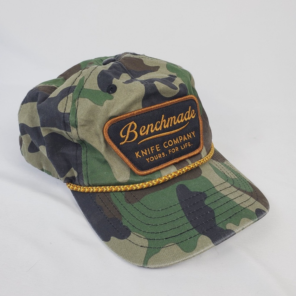 Benchmade Knife Company 5 Panel Green Camo One Size Rope Snapback Hat Patch